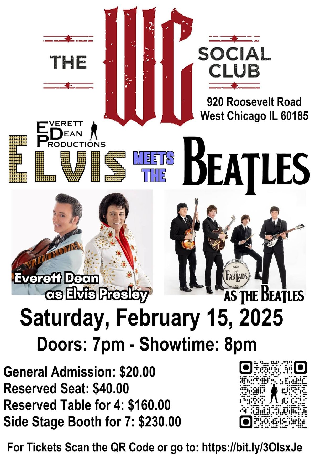 February 15: ELVIS MEETS THE BEATLES TRIBUTE SHOW