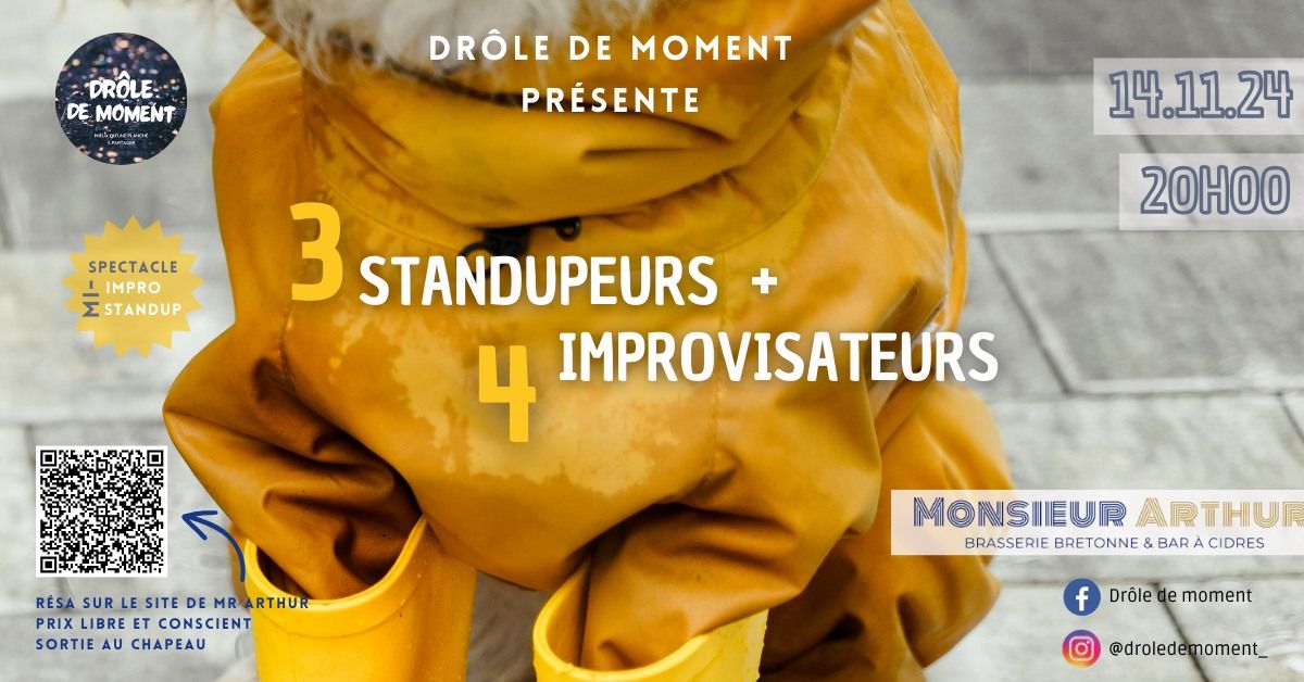 \ud83c\udfa4 Soir\u00e9e Stand-up & Impro \ud83c\udfad | Dr\u00f4le de moment chez Monsieur Arthur