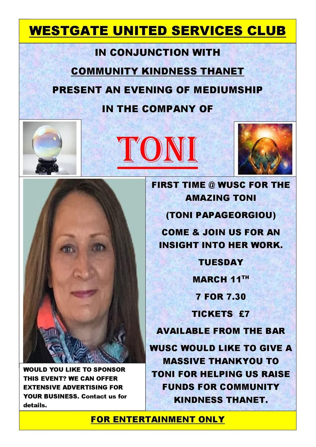 COMMUNITY KINDNESS THANET PSYCHIC NIGHT FUNDRAISER