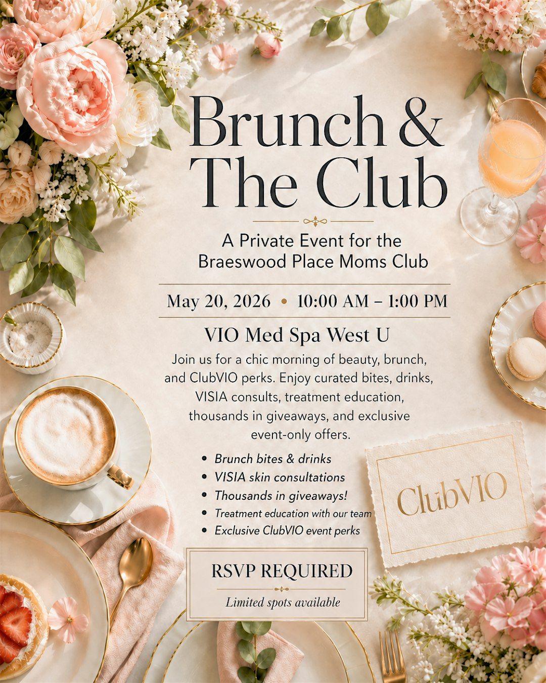 Brunch & The Club at VIO Med Spa West U
