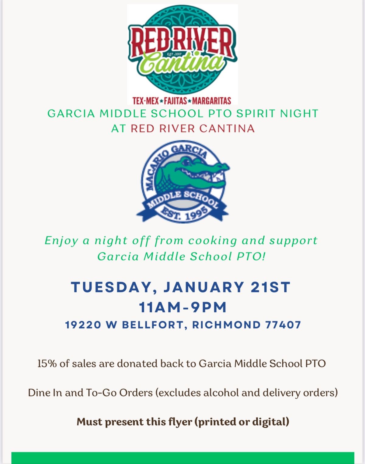 Spirit Night at Red River Cantina