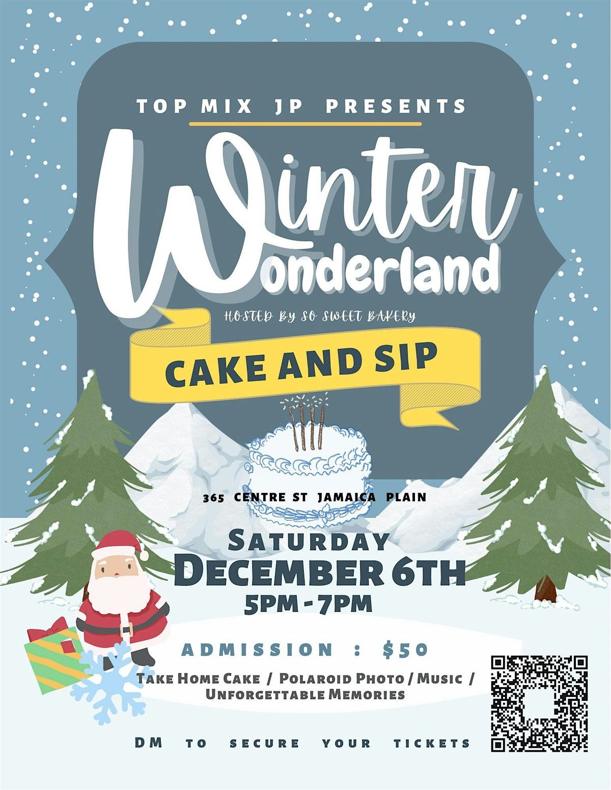 Winter wonderland cake and sip