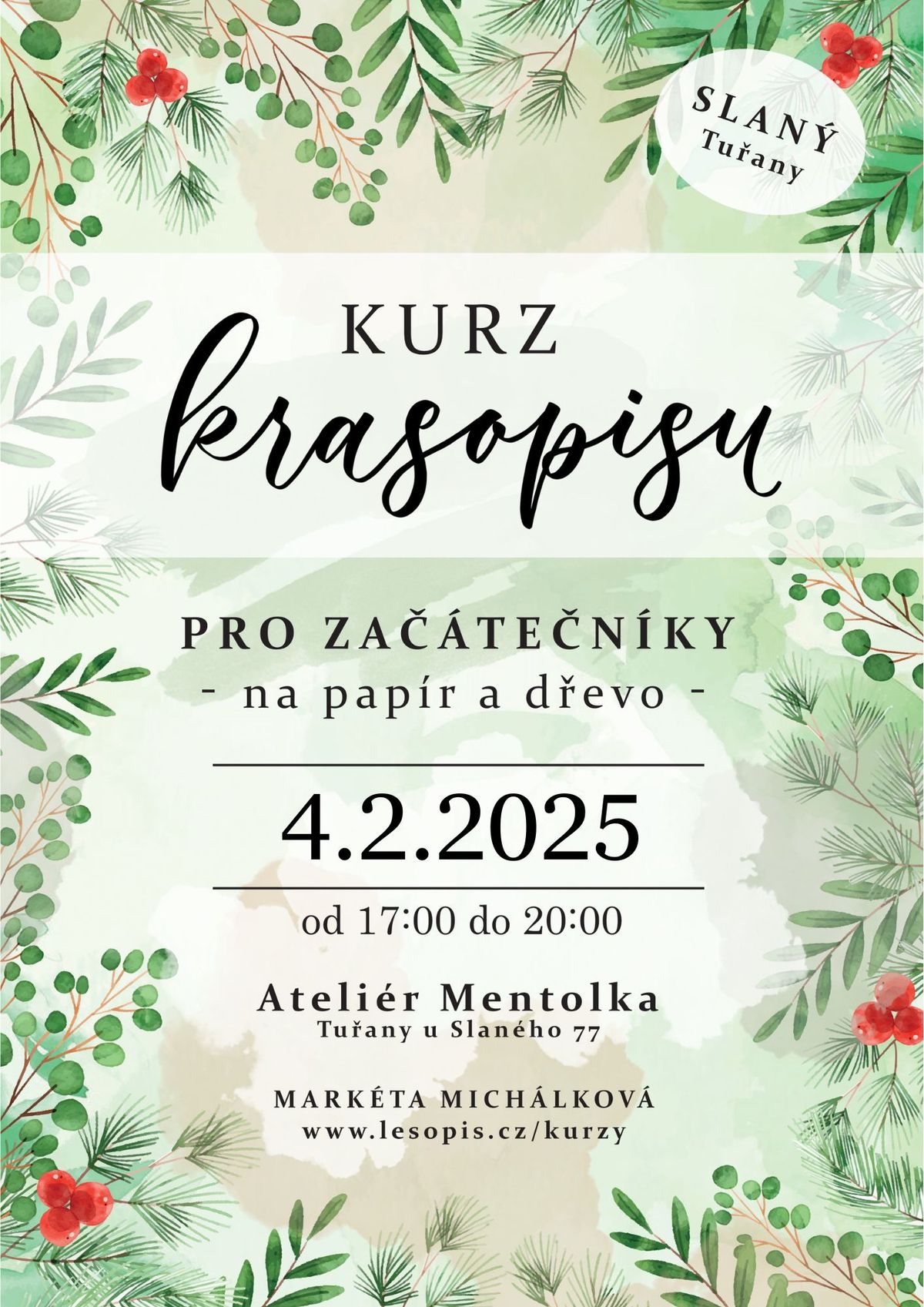 Kurz krasopisu s Lesopis v Atelieru Mentolka \u00fanor 2025