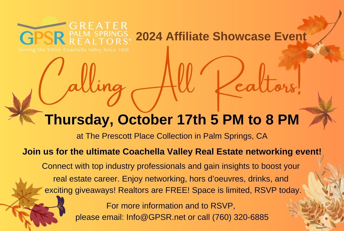 Greater PS Realtors Affiliate Showcase "Harvesting Leads"