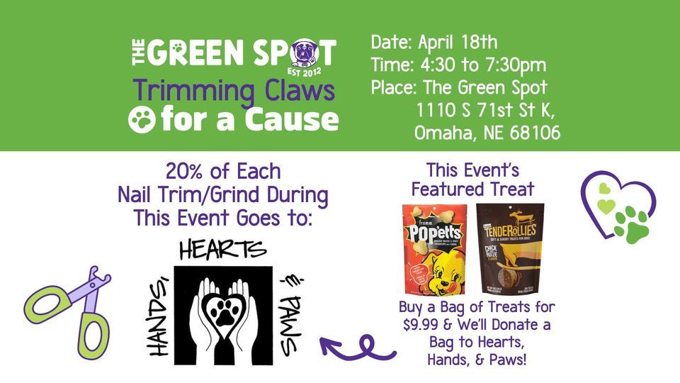 Trimming Claws For A Cause, Pet Nail Trims in Omaha, NE:  Hands Hearts Paws Animal Rescue Edition!