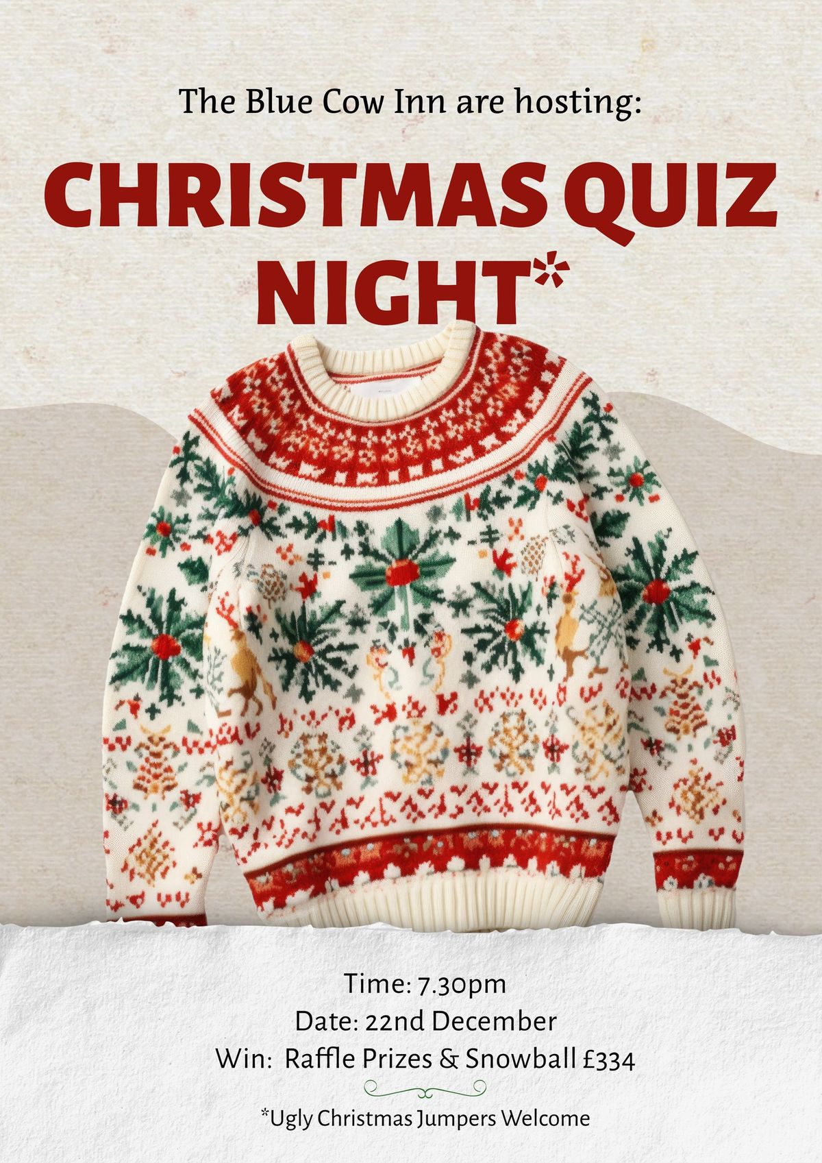 Christmas Quiz Night at the Blue Cow Inn