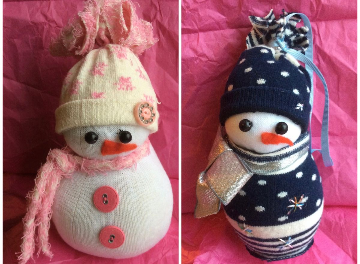 Scented Mr or Mrs Snow-sock Ornaments 