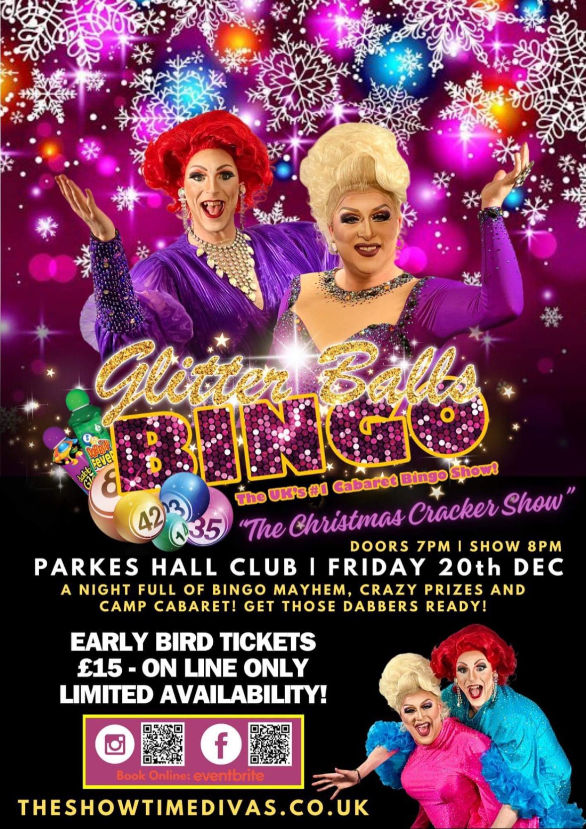 Glitter Balls Bingo. The Christmas Cracker Show 