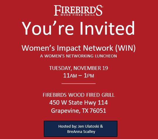 **SOLD OUT**  Women's Impact Network (WIN) Monthly Lunch- November