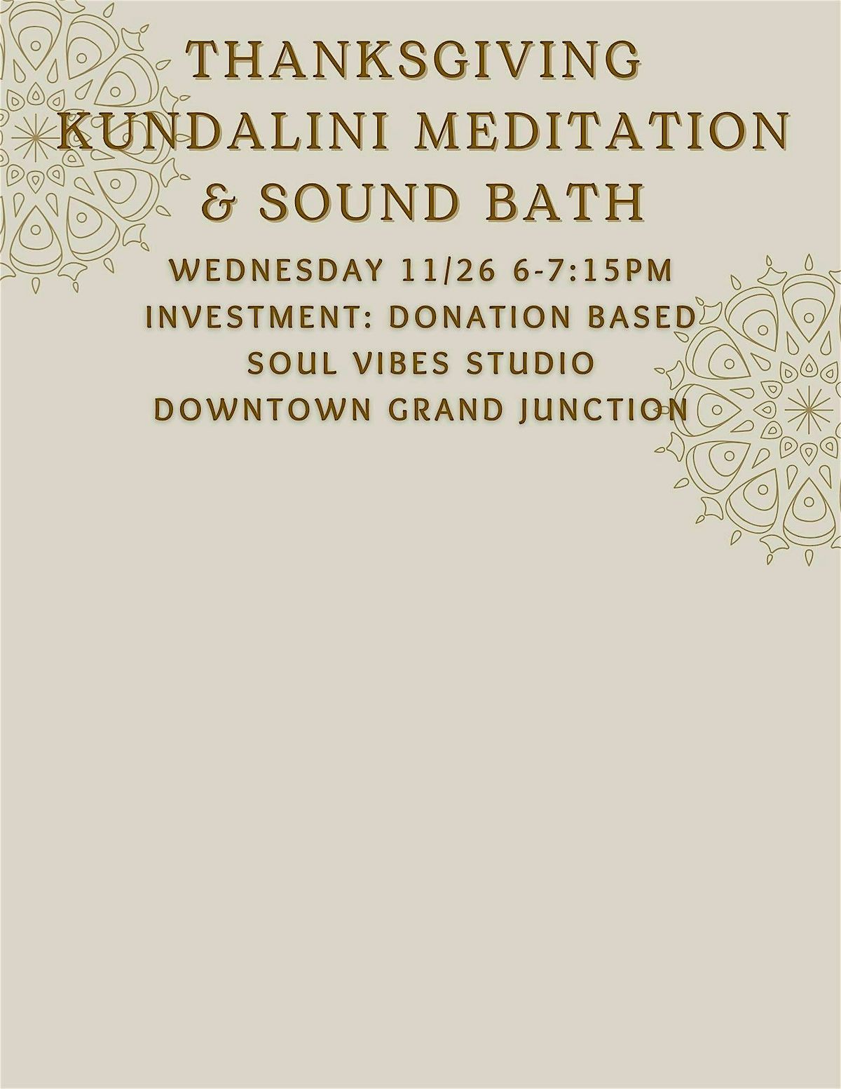 Thanksgiving  Kundalini Meditation & Sound Bath