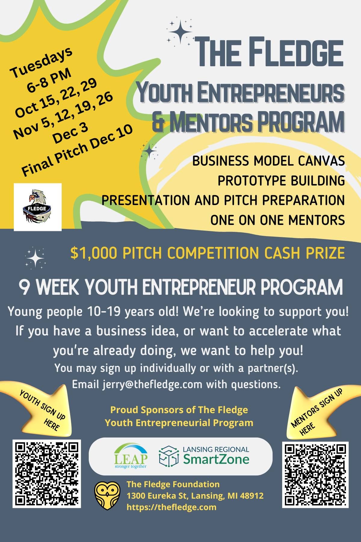 FINAL PITCH NIGHT! The Fledge Youth Entrepreneur Program Finale!