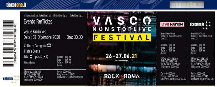 Vasco Rossi Roma 2021 Circo Massimo Circo Massimo Rome 26 May To 28 May