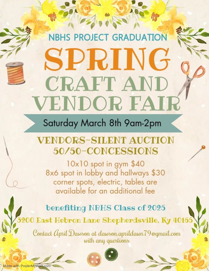 NBHS Project Graduation Spring Craft Fair 2025