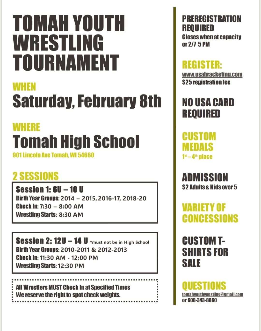 Tomah Youth Wrestling Tournament 