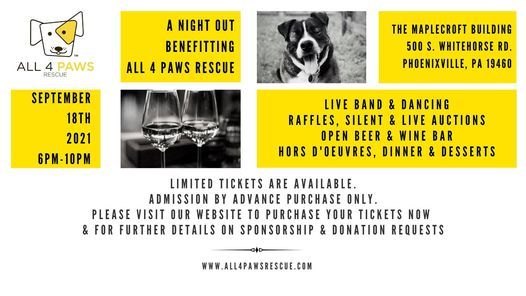 A Night Out Benefitting All 4 Paws Rescue