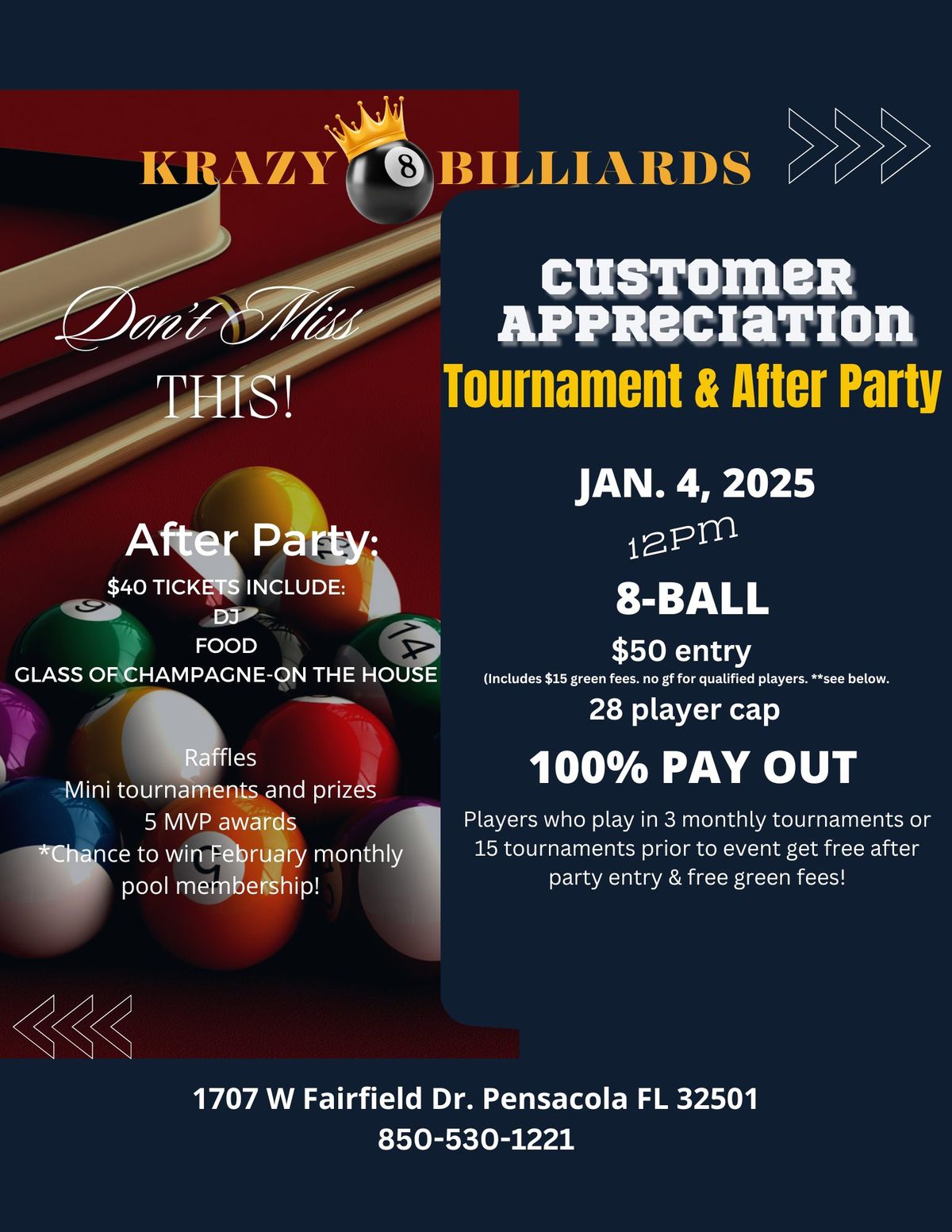 Fun in the New Year! Customer Appreciation Tournament & After Party