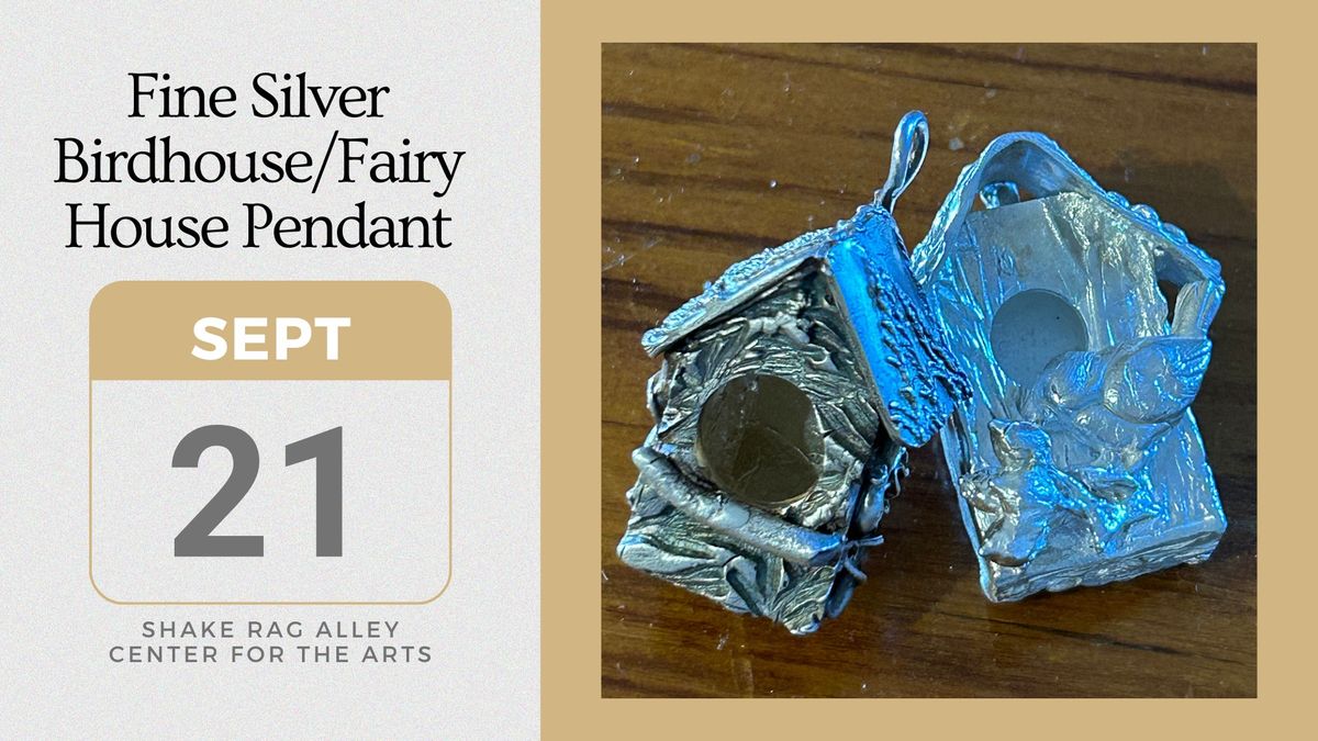 Fine Silver Birdhouse\/Fairy House Pendant