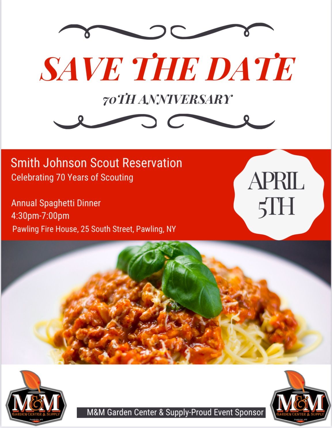 70th Anniversary Spaghetti Dinner