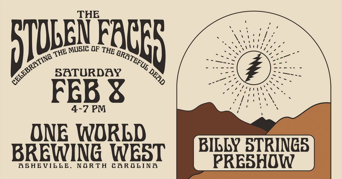 Billy Strings Preshow! The Stolen Faces at One World Brewing West in Asheville, NC!