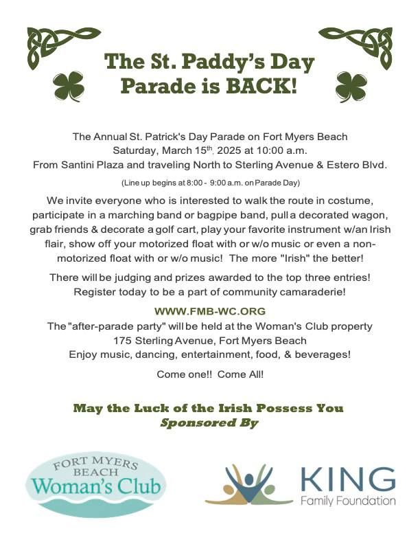 Fort Myers Beach St. Patrick's Day Parade and After Party