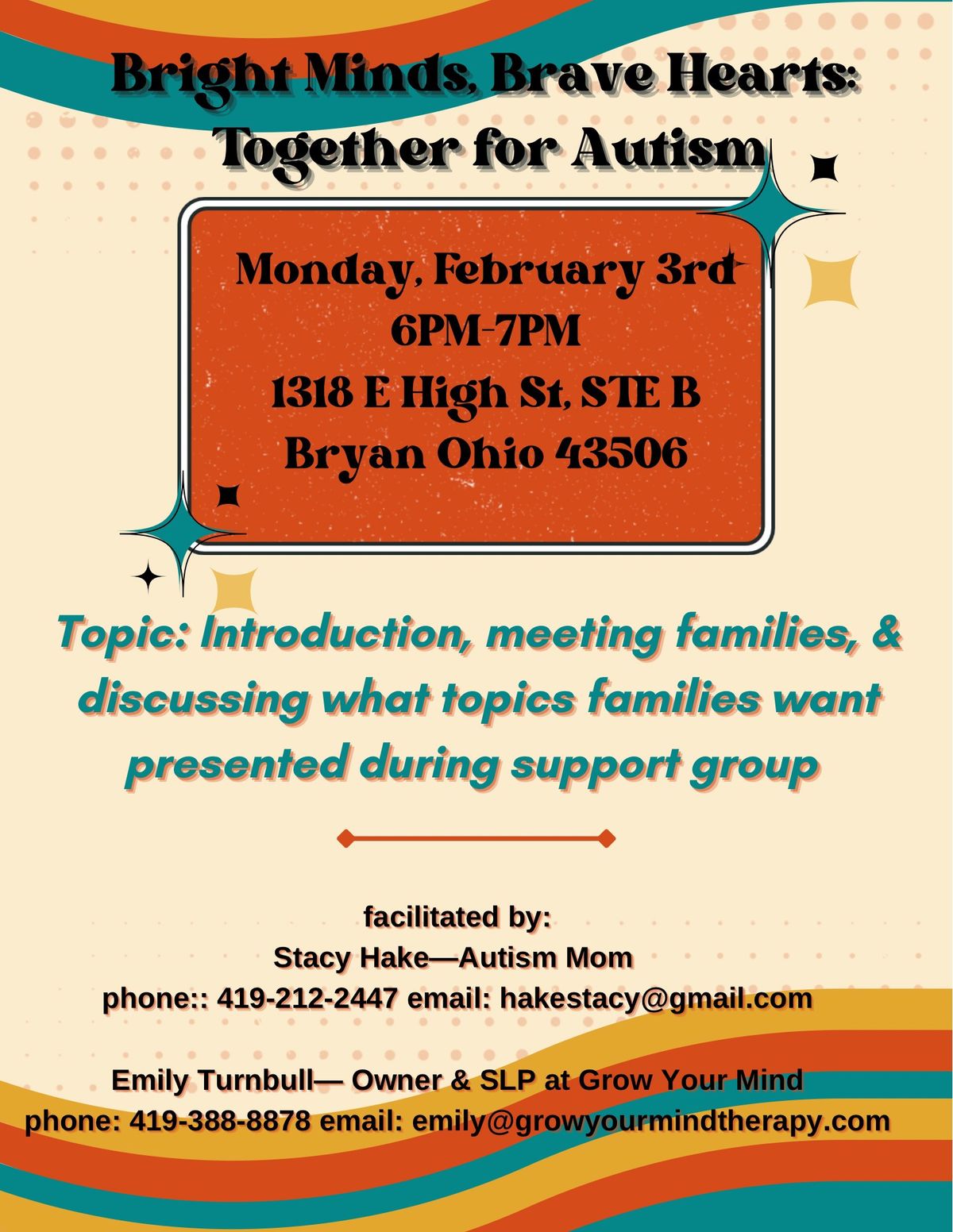 Bright Minds, Brave Hearts: Together for Autism Support Group 