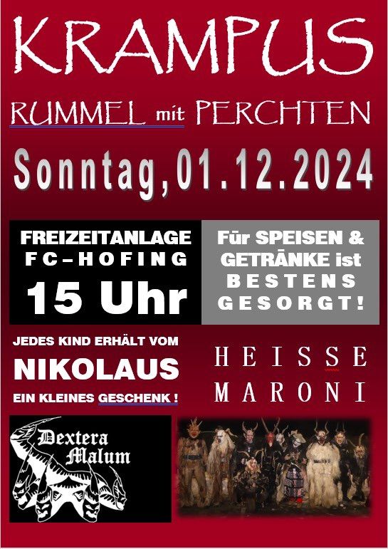 Krampus Rummel mit Perchten FC Hofing