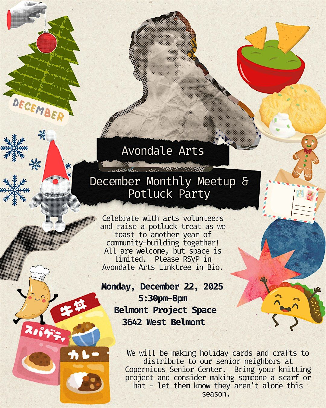 Avondale Arts December Monthly Meetup & Potluck Party