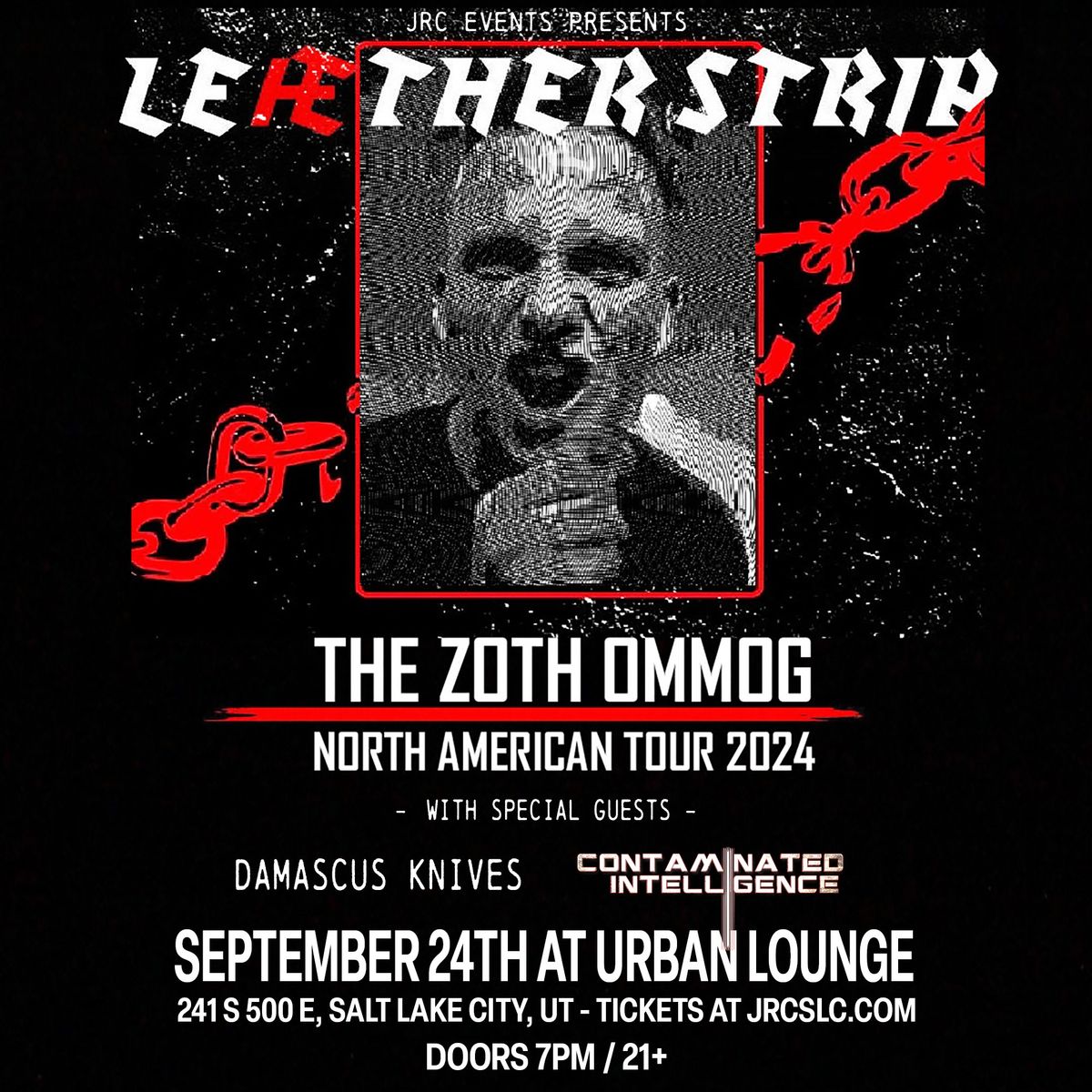 Le\u00e6ther Strip - Zoth Ommog 2024 Tour w\/ Damascus Knives + Contaminated Intelligence at Urban Lounge