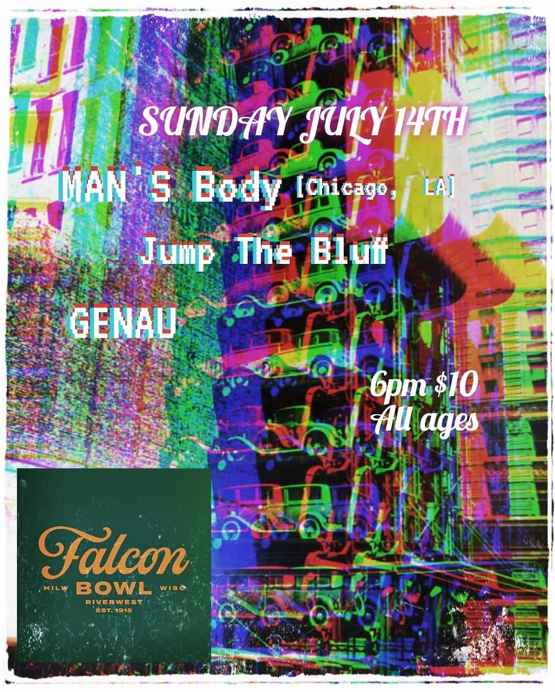 Man's Body-Jump The Bluff-Genau play live @ Falcon Bowl