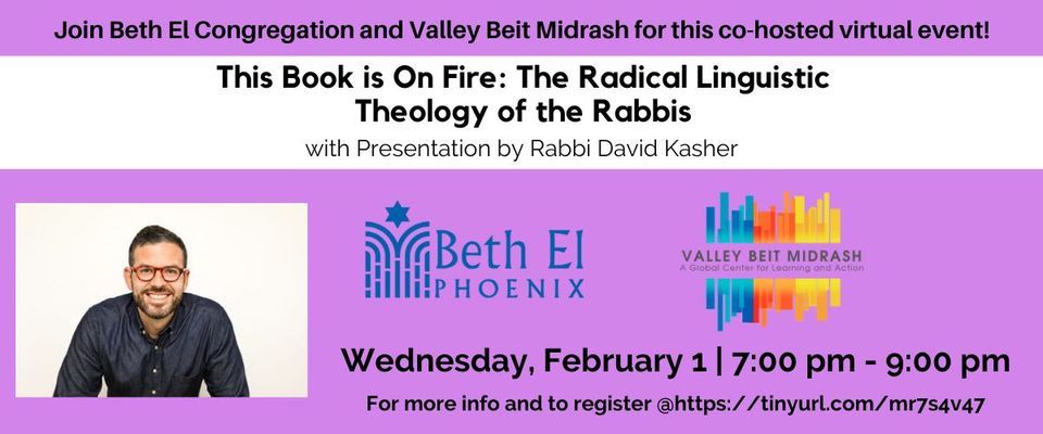 Valley Beit Midrash and Beth El Event with Rabbi David Kasher