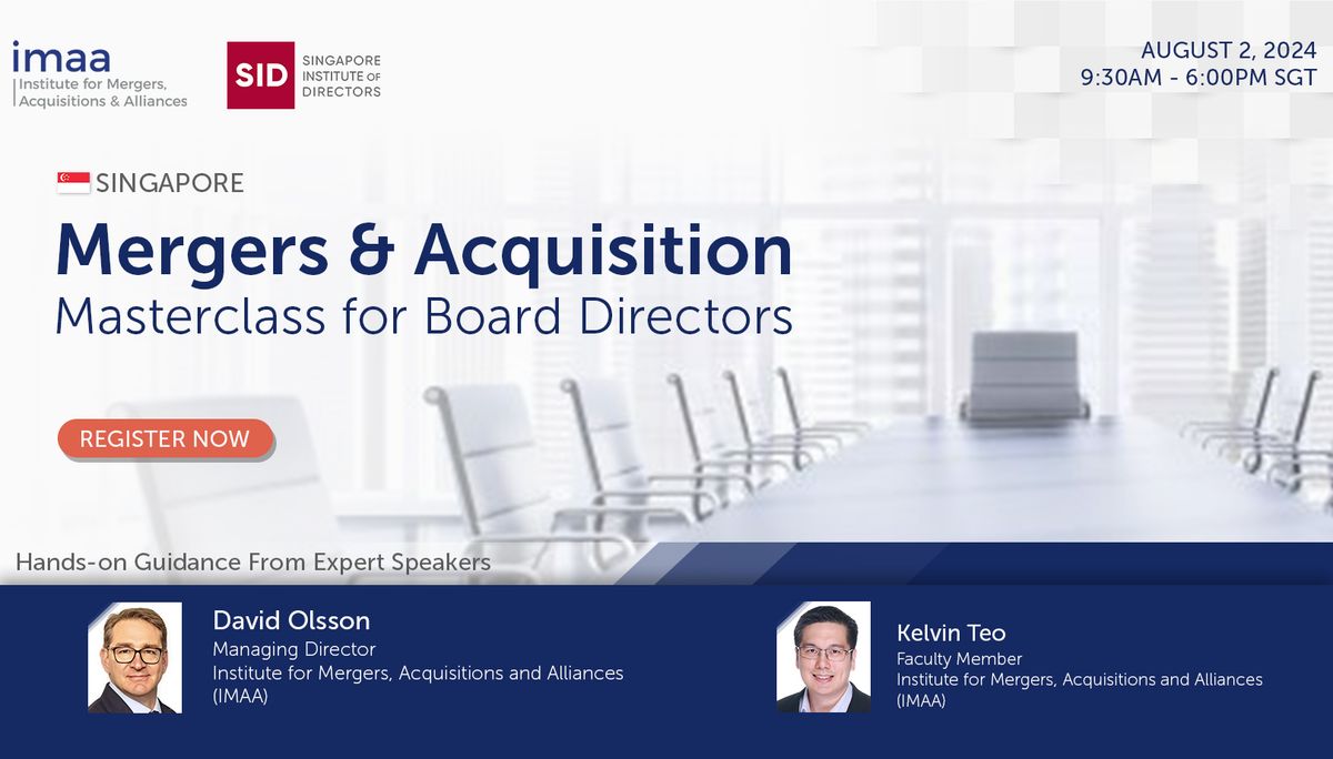 Mergers & Acquisition Masterclass for Board Directors