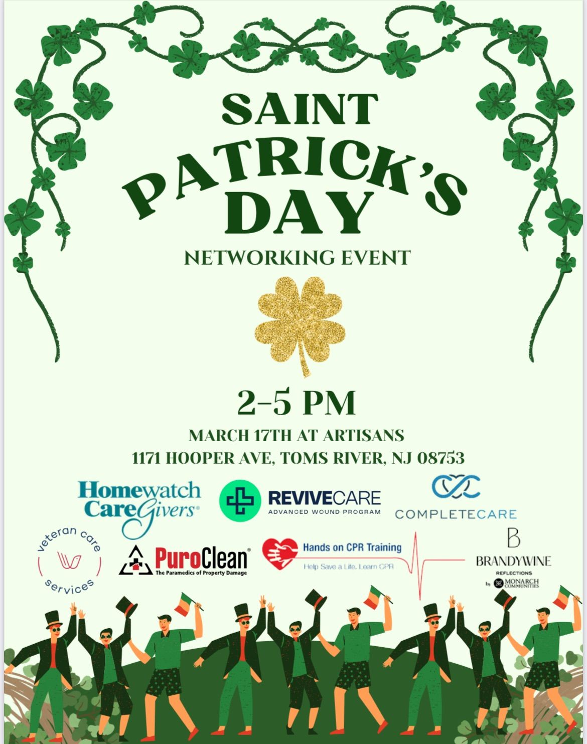 Saint Patty\u2019s Day Event at Artisans of Tom\u2019s River