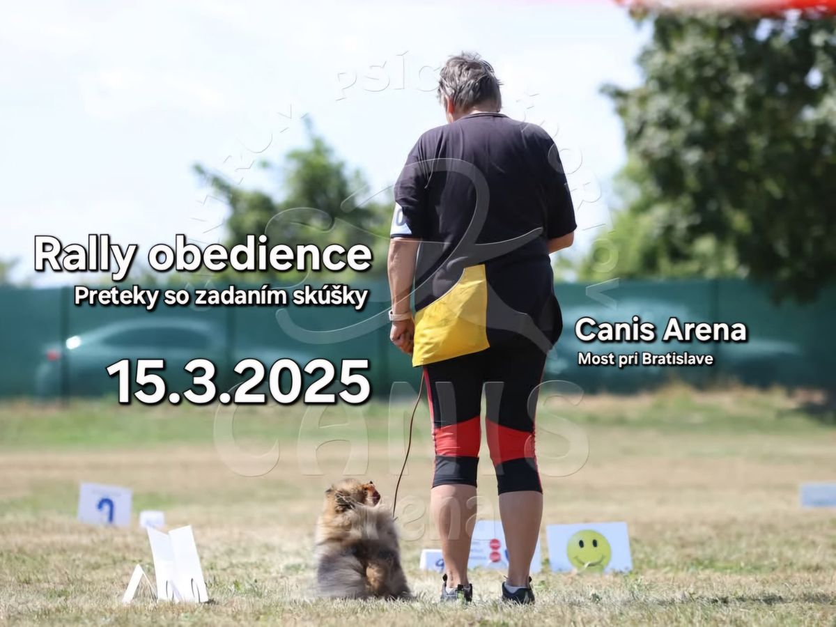 Rally obedience - preteky so zadan\u00edm sk\u00fa\u0161ky, 15.3.2025, Canis Arena