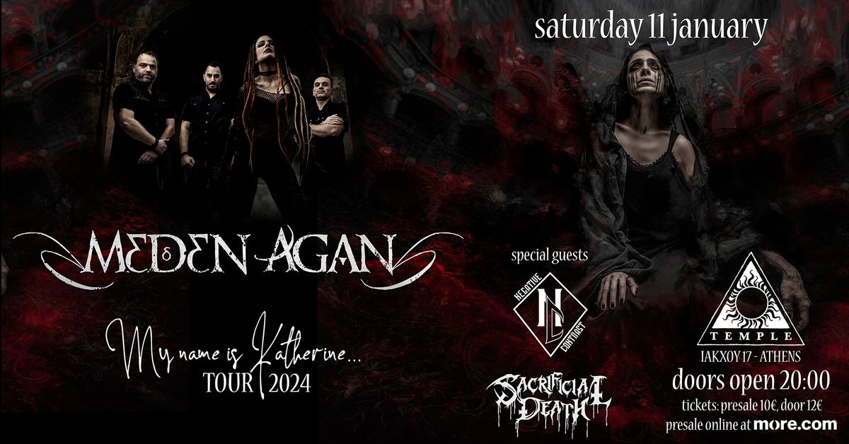 MEDEN AGAN \u2013 \u201cMy name is Katherine\u201d release party @ Temple \u2013 \u03a3\u03ac\u03b2\u03b2\u03b1\u03c4\u03bf 11 \u0399\u03b1\u03bd\u03bf\u03c5\u03b1\u03c1\u03af\u03bf\u03c5 + SPECIAL GUESTS