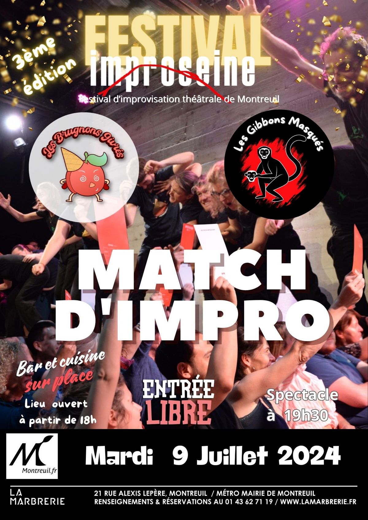 MATCH IMPROVISATION - Les Brugnons givr\u00e9s - Les Gibbons Masqu\u00e9s