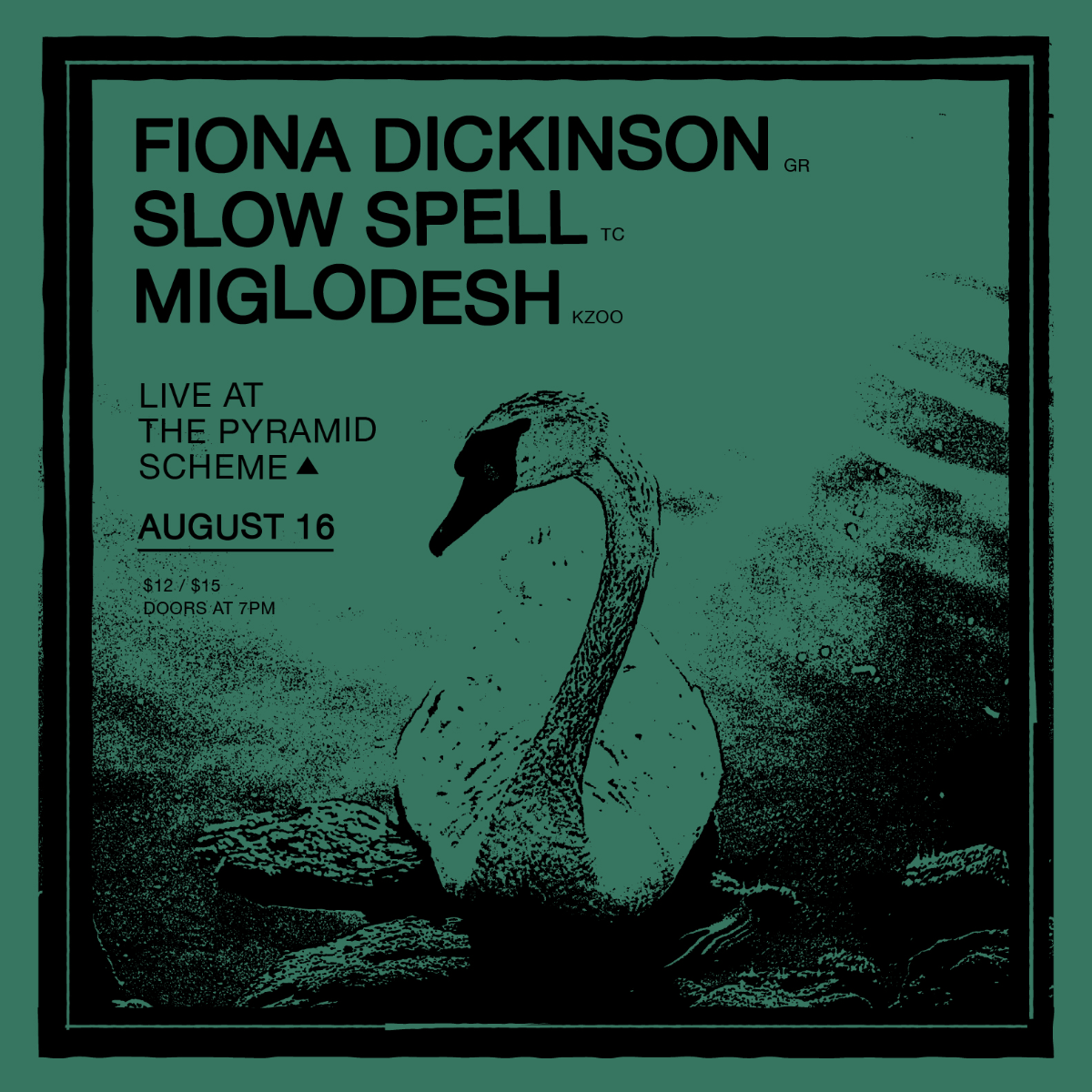 Fiona Dickinson + Slow Spell + Miglodesh | Pyramid Scheme 8\/16