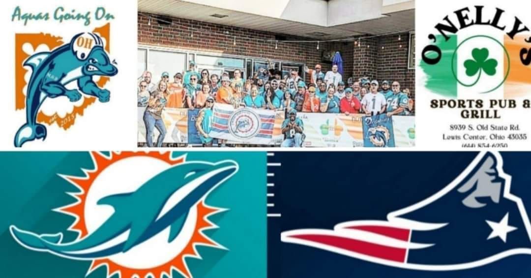 Fins Up Sweep! Watch Party Miami Dolphins at O'Nelly's Sports Pub and Grill: Dolphins vs Patriots!