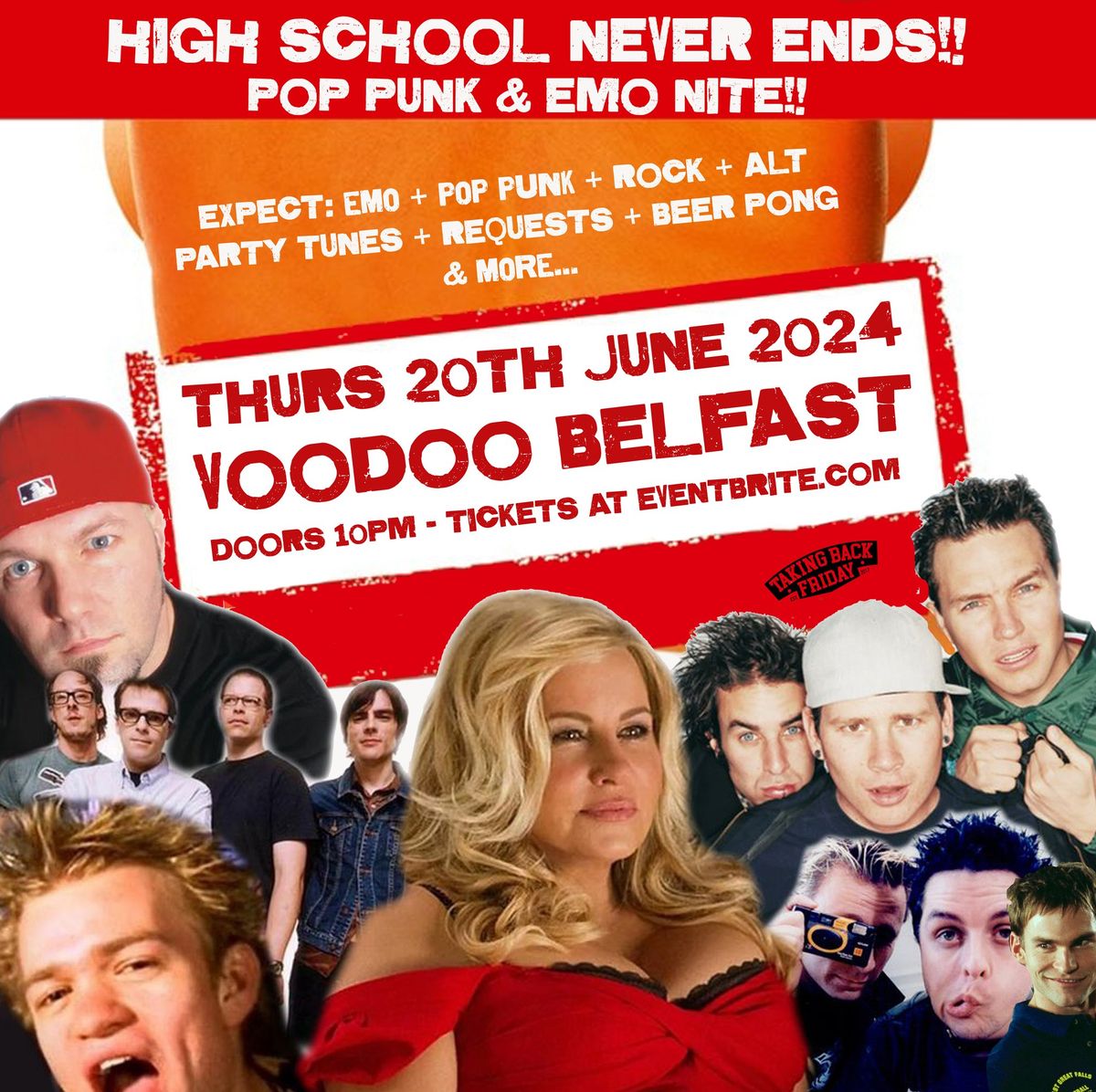 High School Never Ends! Pop Punk & Emo Nite at Voodoo Belfast 20\/6\/24