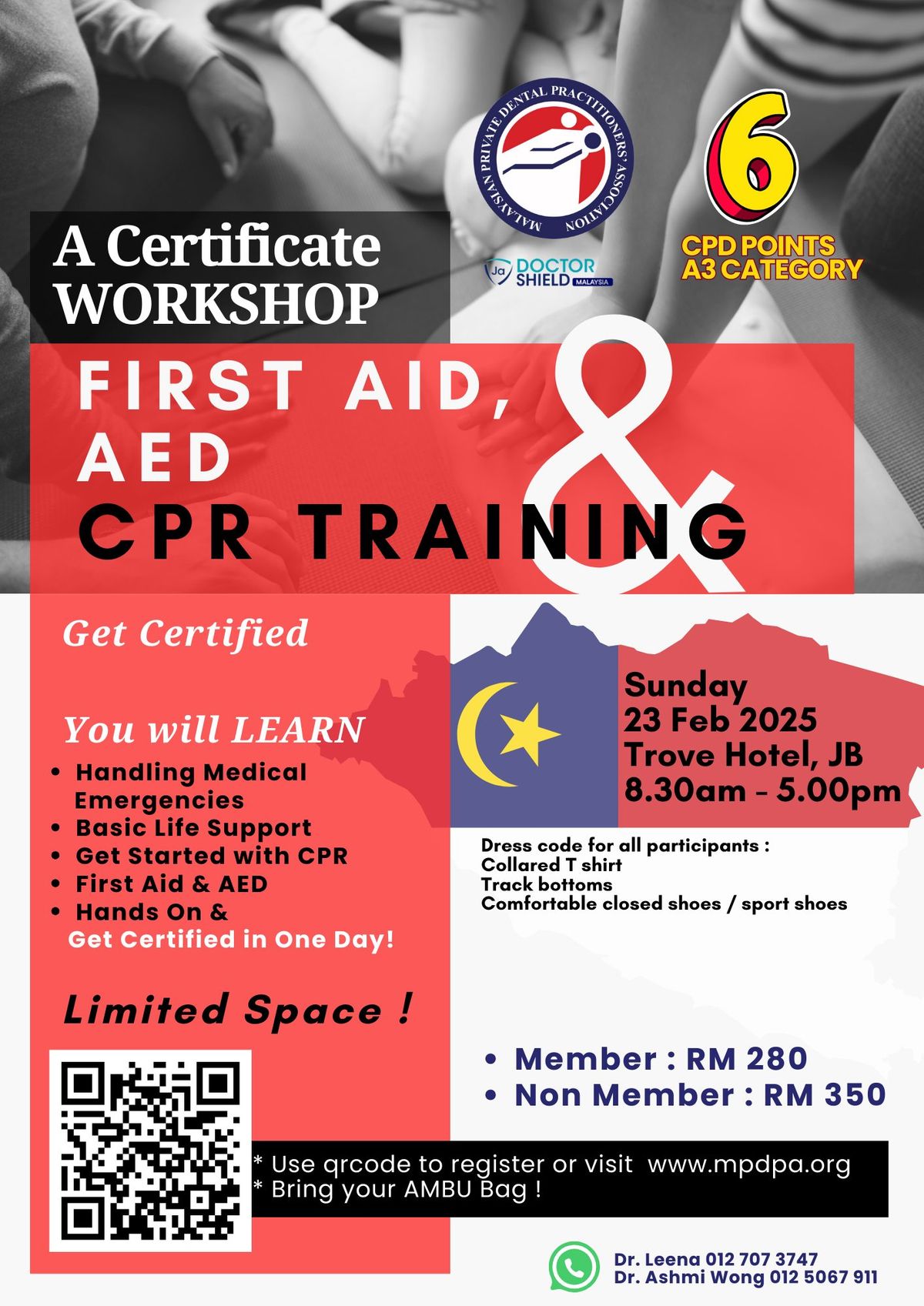 A certificate workshop on CPR and First Aid and AED