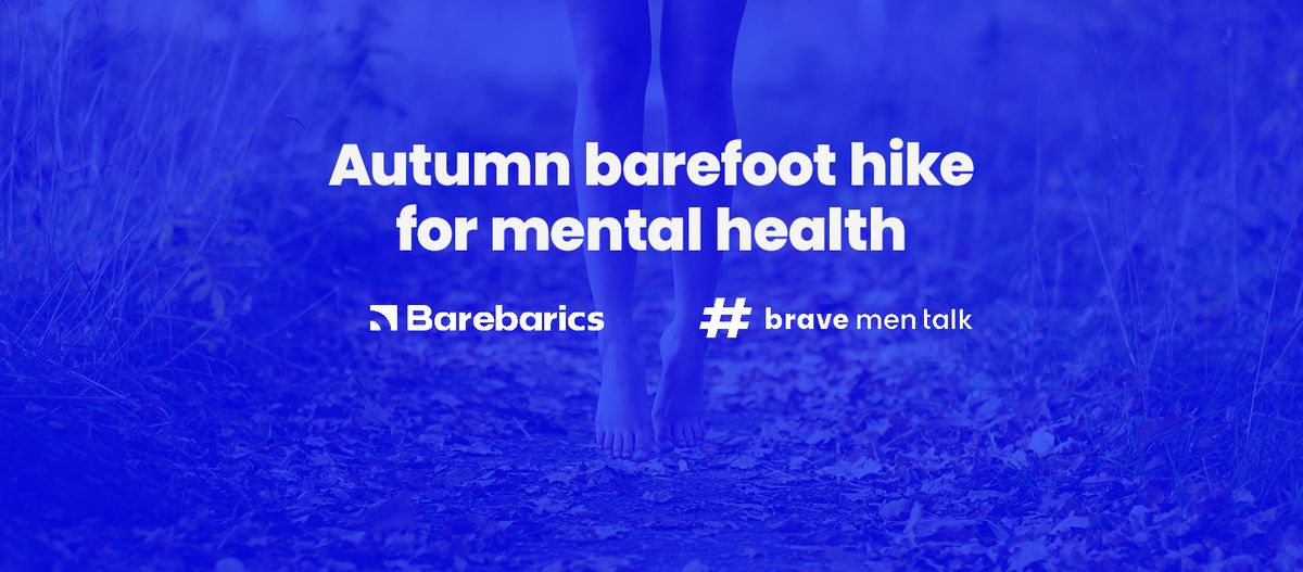 Autumn barefoot hike for mental health