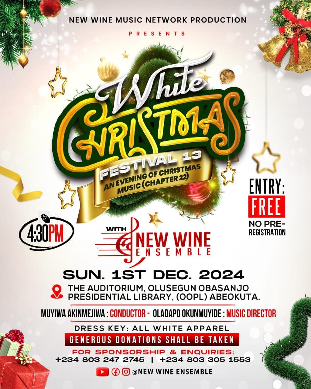 Join New Wine Ensemble at White Christmas Festival 2024