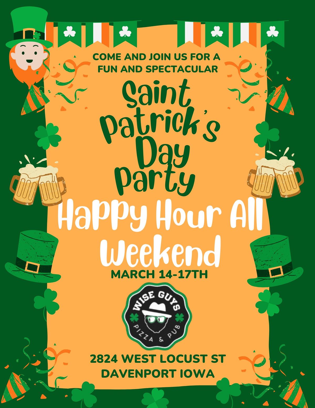 HAPPY HOUR ALL WEEKEND \ud83c\udf40\ud83c\udf7a\u2705