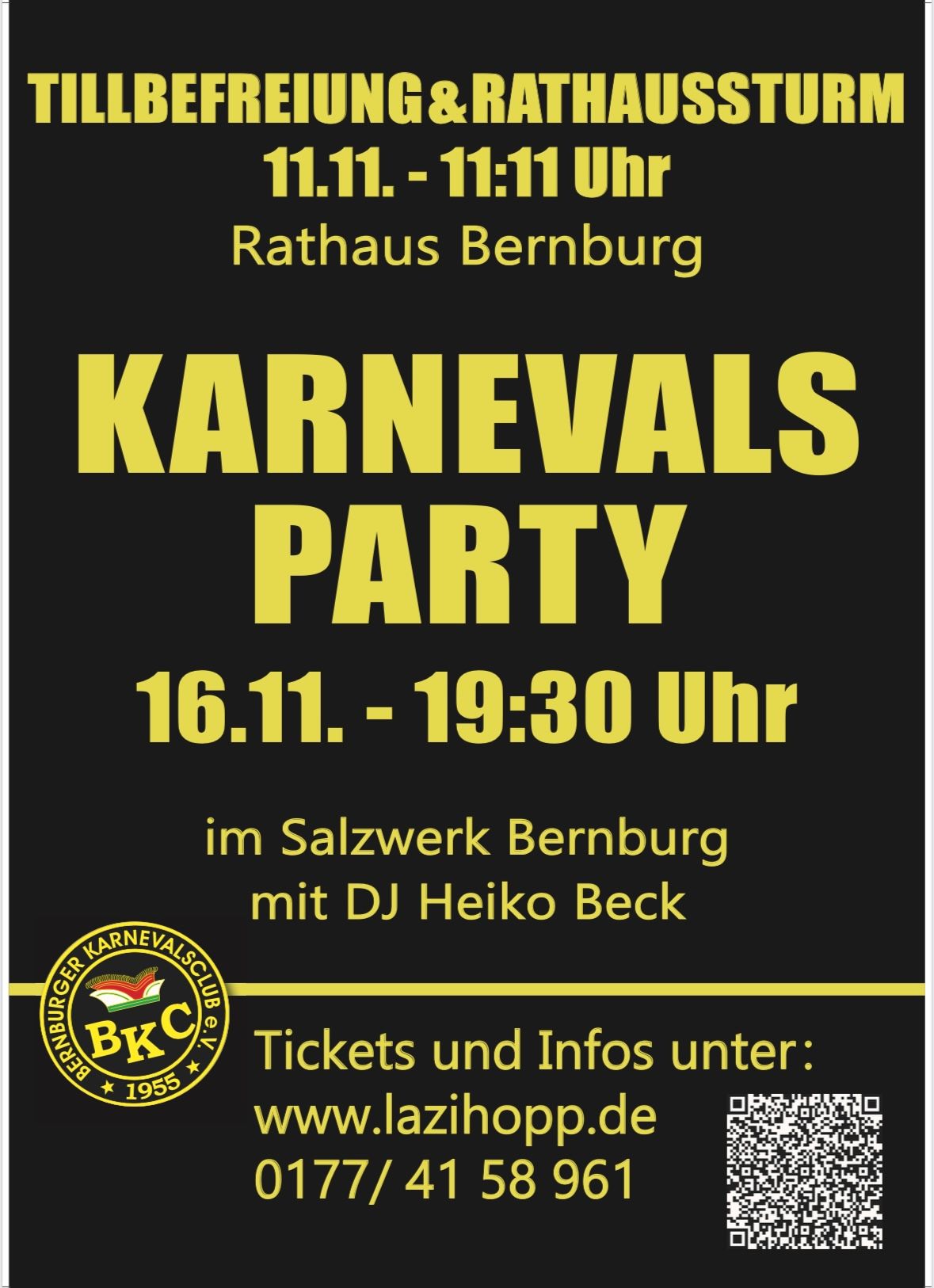 Karnevalsparty des Bernburger Karnevalsclub 1955 e.V.