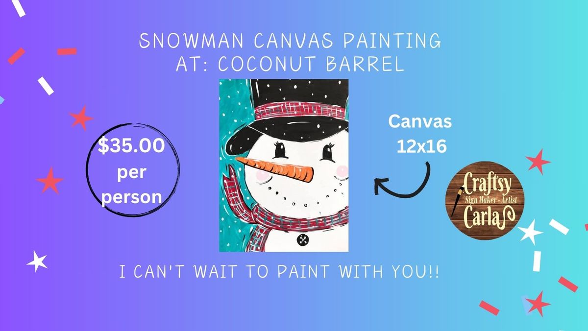 Snowman Canvas Painting 