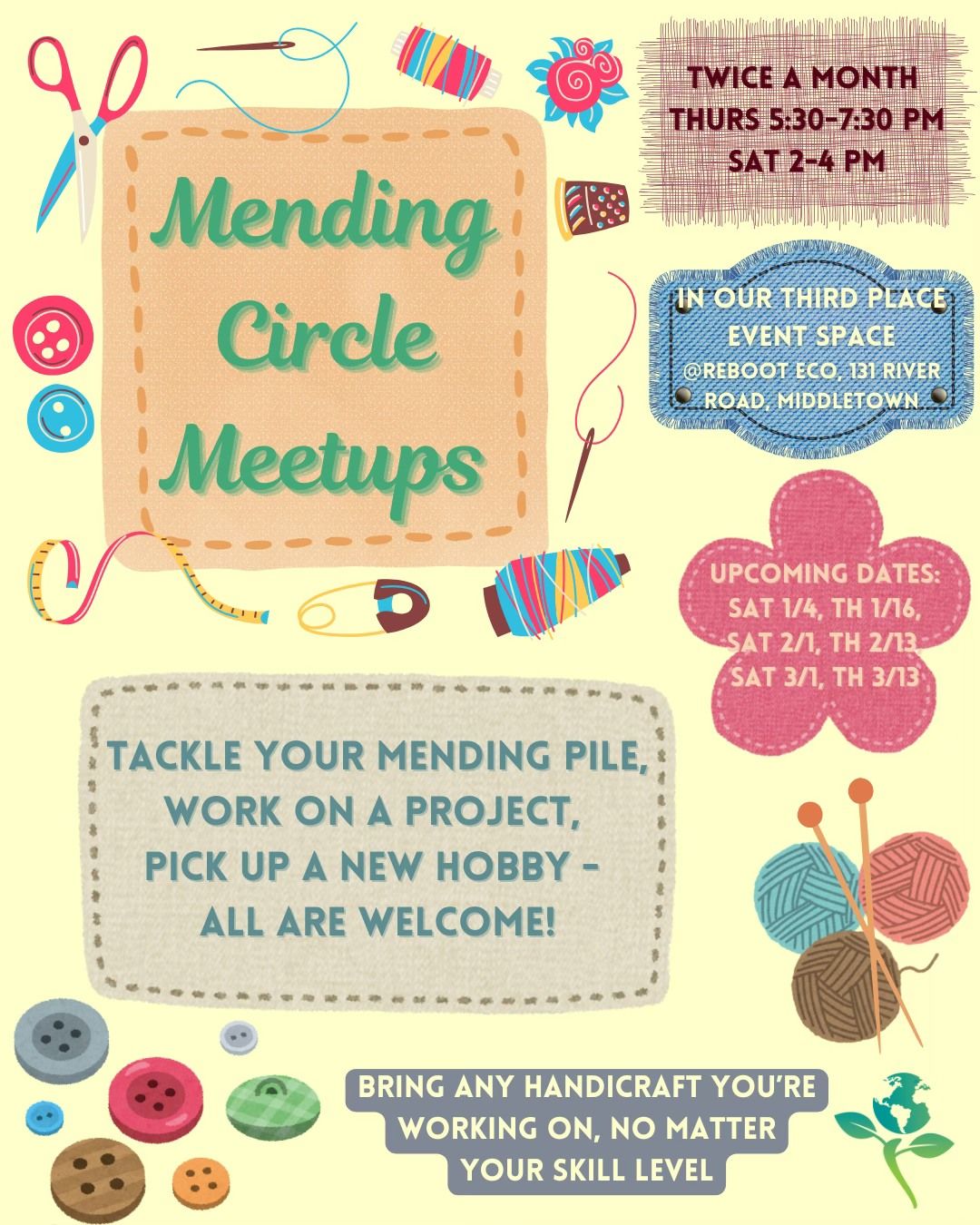 Mending Circle Thursday Meetup & Patching Workshop!