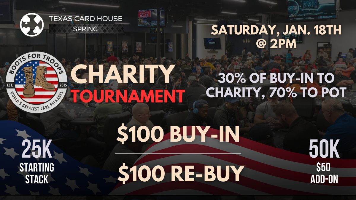 Charity Poker Tournament benefiting Boots For Troops