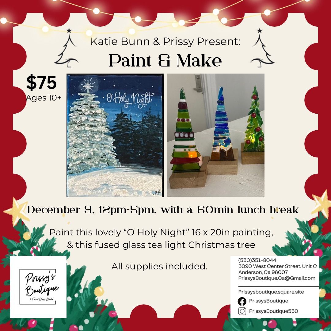 Paint & Make O Holy Night 16 x 20in Painting & Make a Tea Light Christmas Tree