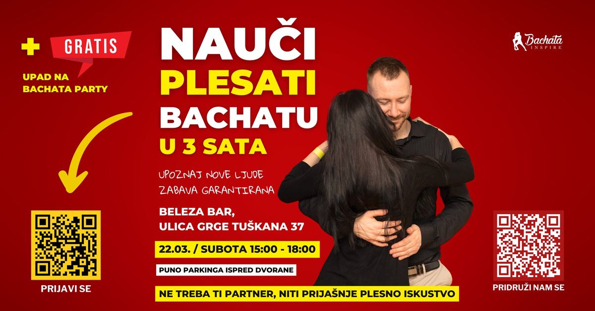 \ud83d\udc95 Nau\u010di plesati Bachatu u 3 sata \/ 22.03. Subota \ud83d\udc95 Beleza Bar