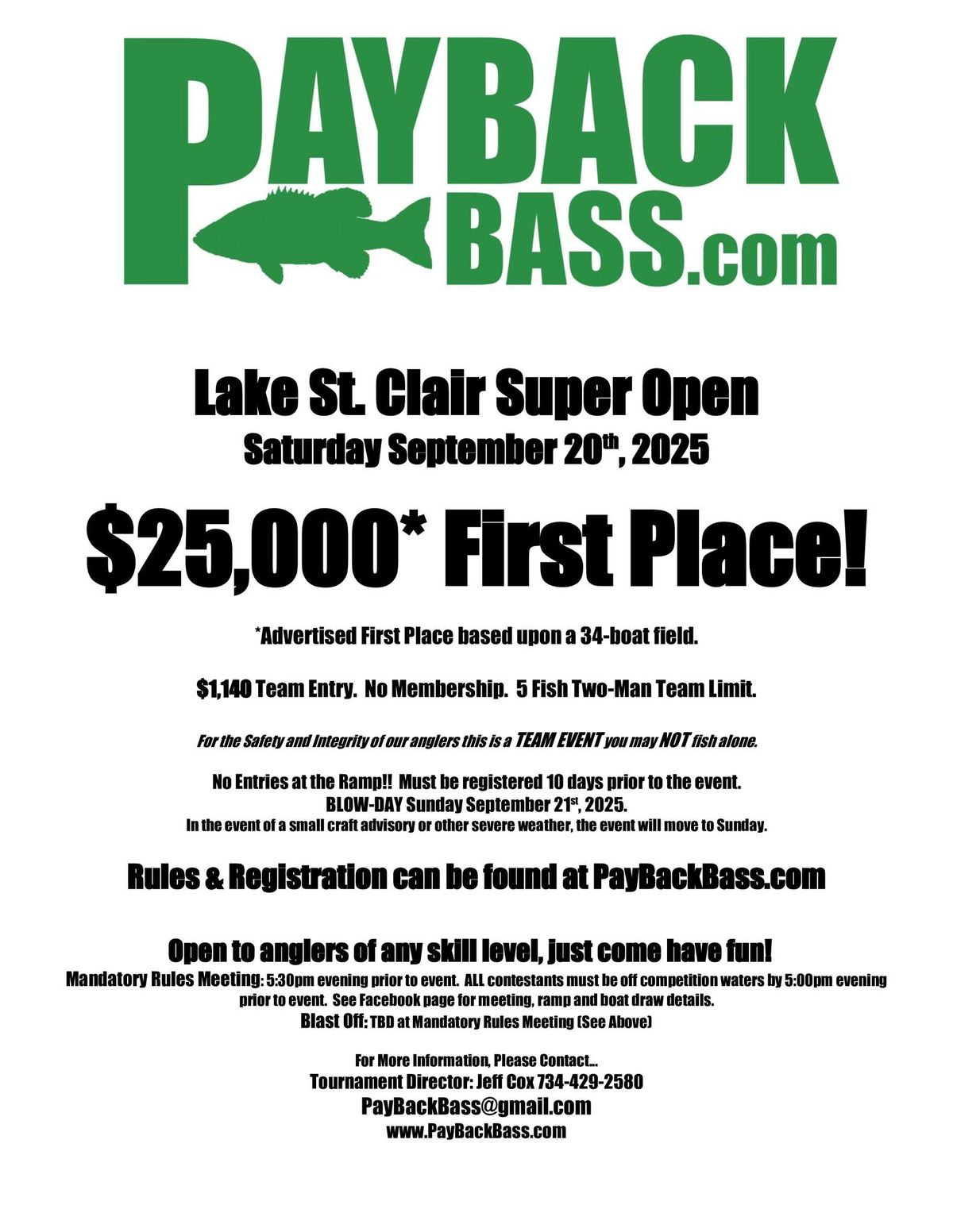 PayBack Bass Super Open Team Bass Tournament