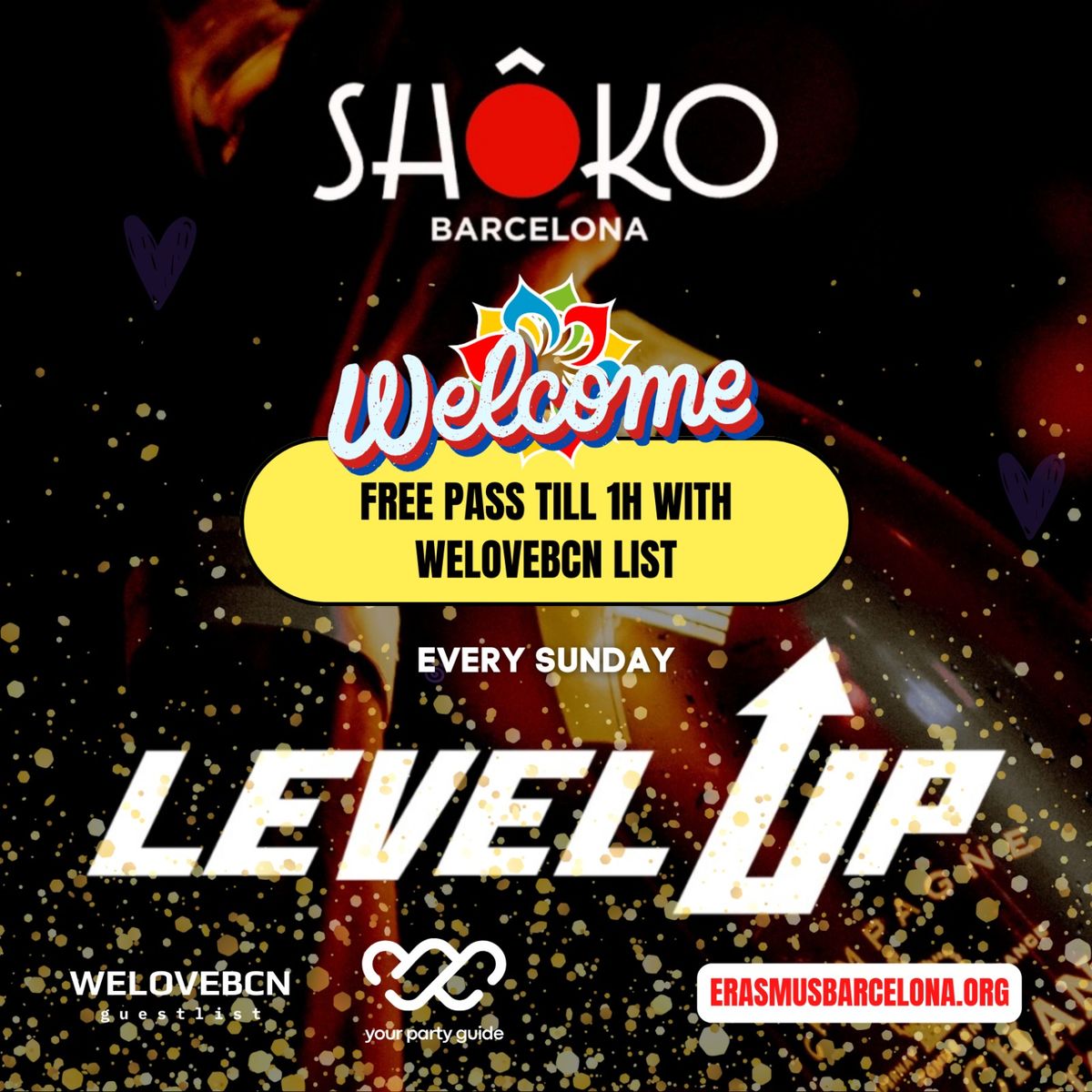 EVERY SUNDAY SHOKO FREE PARTY  with WELOVEBCN GUESTLIST\ud83e\udd73